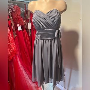 Gather and Gown Dress. Size 16 in color Shadow. Strapless.